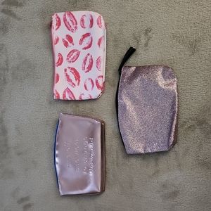 3 mini makeup bags